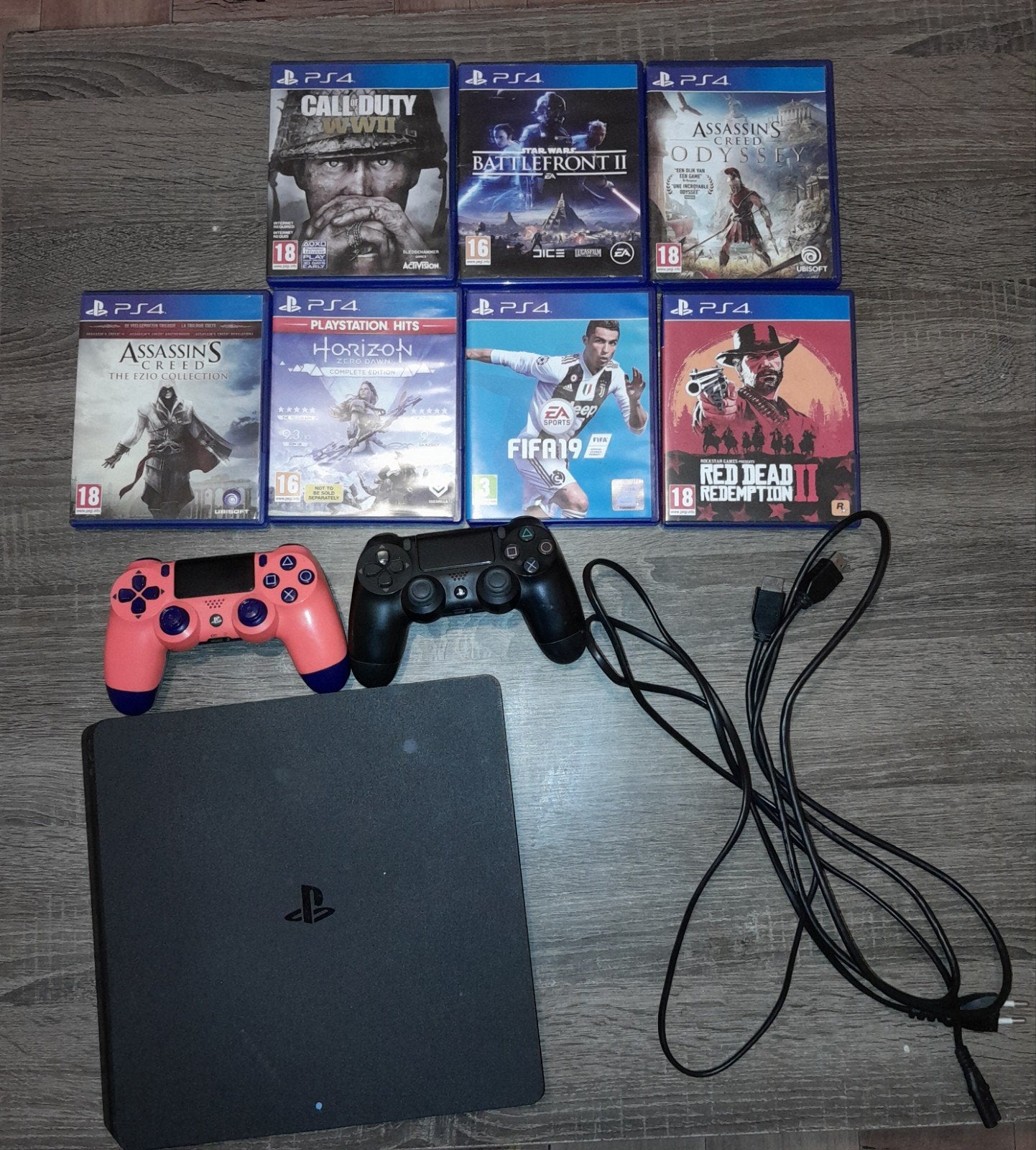 PlayStation 4 + 2 Controllers + 7 Games – Complete Set!, Ophalen, Met games, Met 2 controllers, Zo goed als nieuw