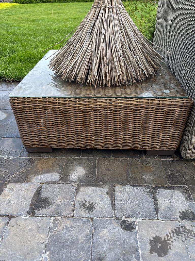 Buitentafel rotan Maison du monde, Tuin en Terras, Ophalen, Zo goed als nieuw, Vierkant, Wicker