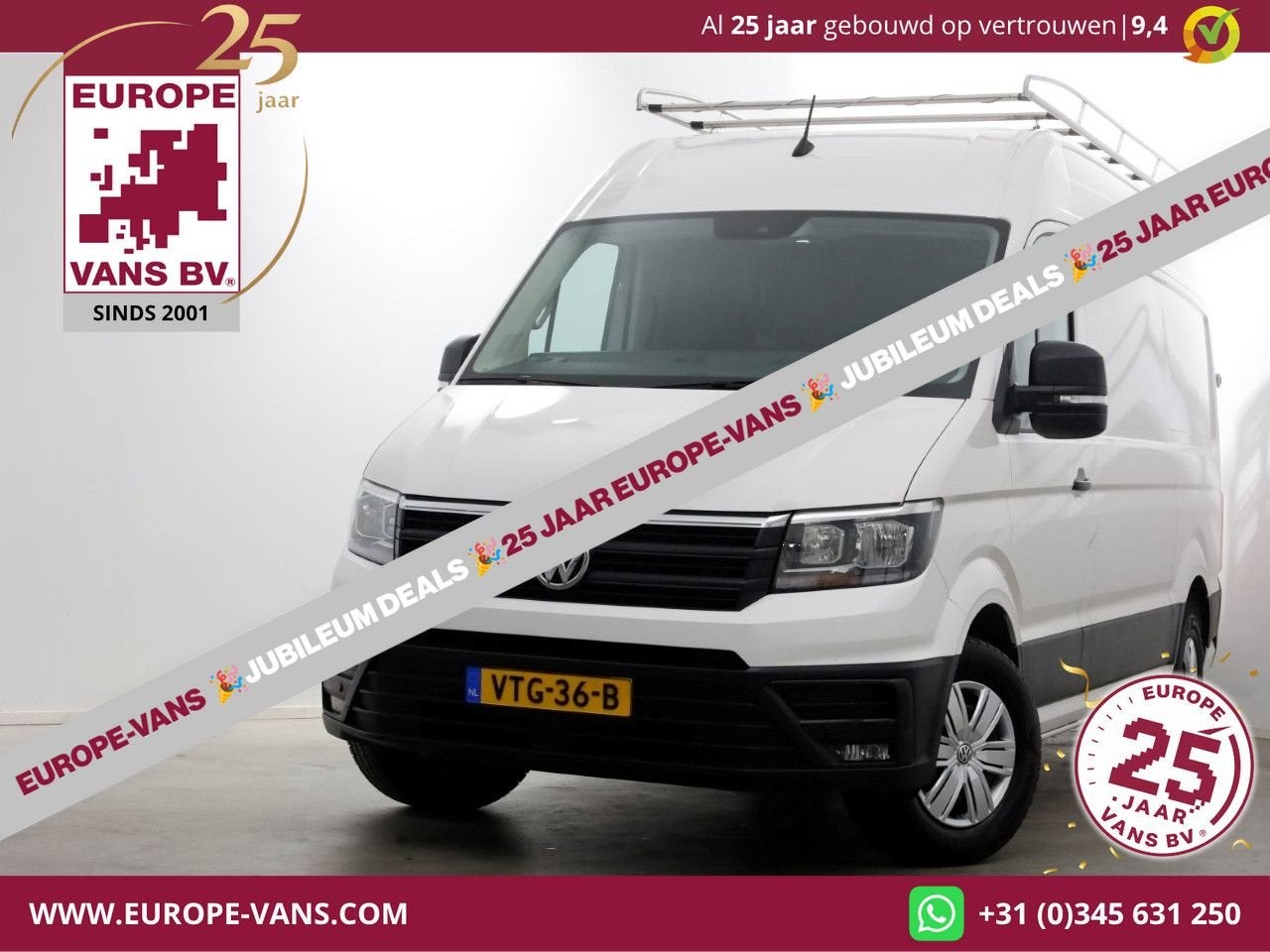 Volkswagen Crafter 35 2.0 TDI 140pk L3H3 (L2H2) Comfortline, Auto's, Wit, Bedrijf, Onderhoudsboekje, Parkeersensor