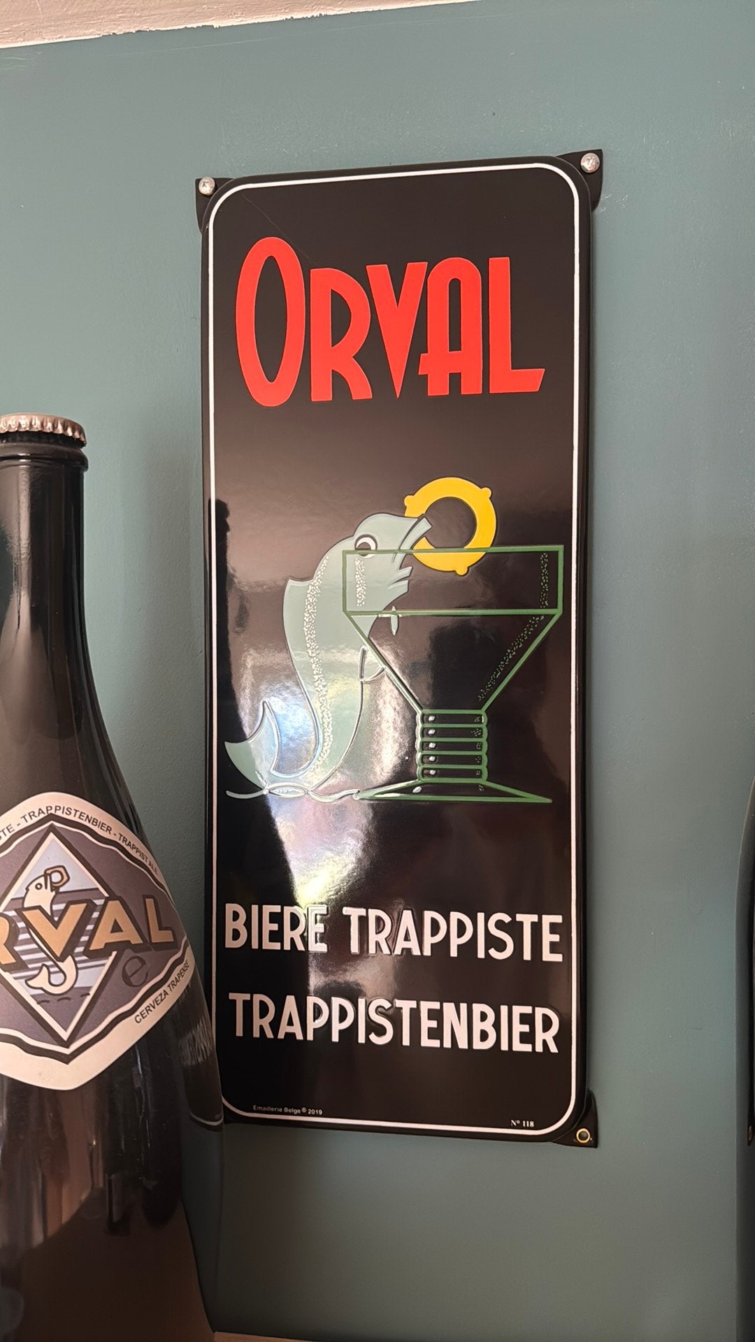 Plaque emaillee orval  20/50, Ophalen of Verzenden, Zo goed als nieuw
