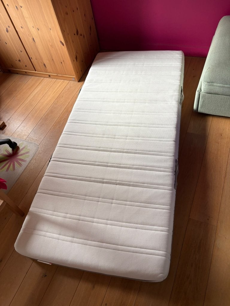 matras + overtrek + dubbele dons, Ophalen, Gebruikt, Eenpersoons, Wit