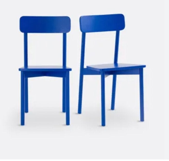 4 STUKS massief houten stoelen JODI, LA REDOUTE, Ophalen, Blauw, Design, Nieuw