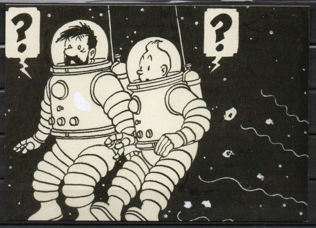 Carte postale : Hergé : Tintin - On a Marché sur la Lune, Enlèvement
