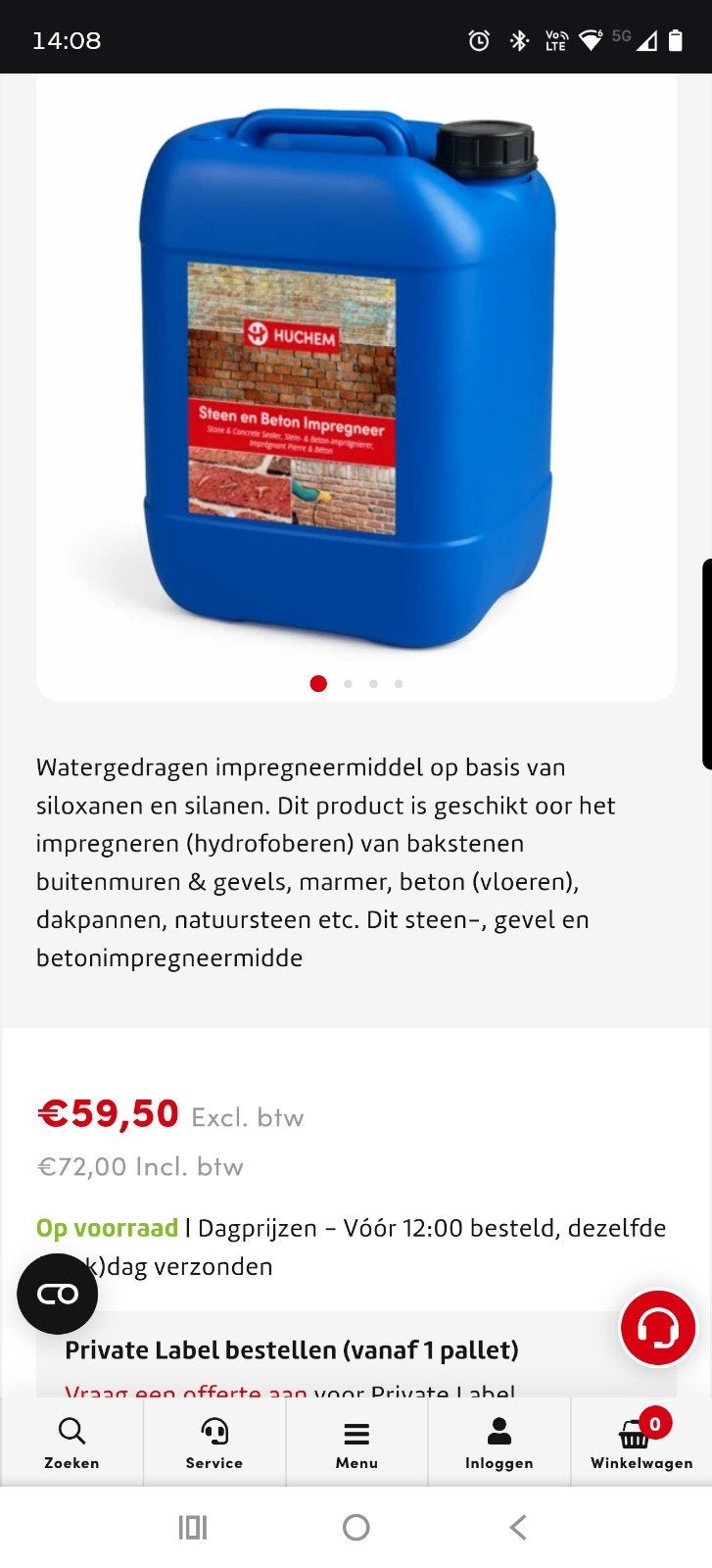 Hydrofuge impregneer, Ophalen