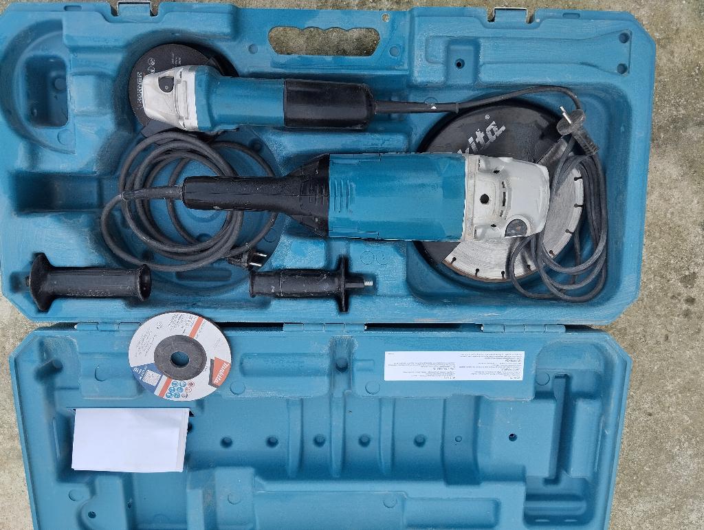 Makita set meuleuse d'angle, Bricolage & Construction, Outillage | Meuleuses, Enlèvement, Utilisé, 1000 watts ou plus, Meuleuse d'angle