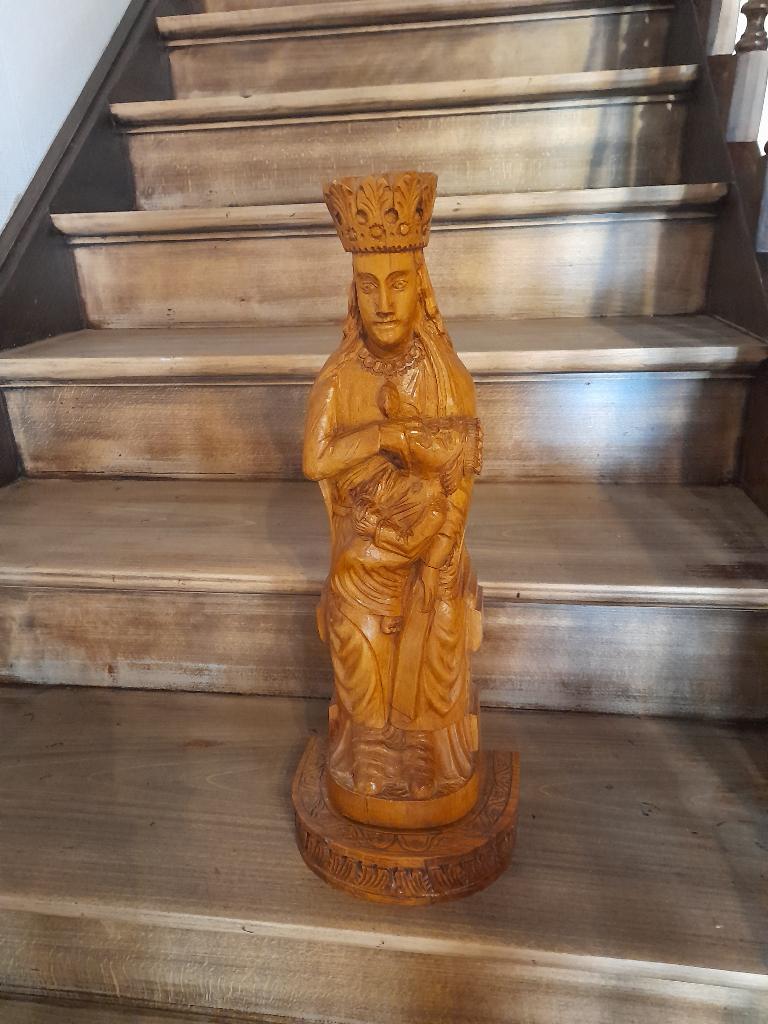 sculpture en bois Maurice Decochez 1520 Lembeek de 1984, Statue, Bois, Enlèvement ou Envoi, Brun