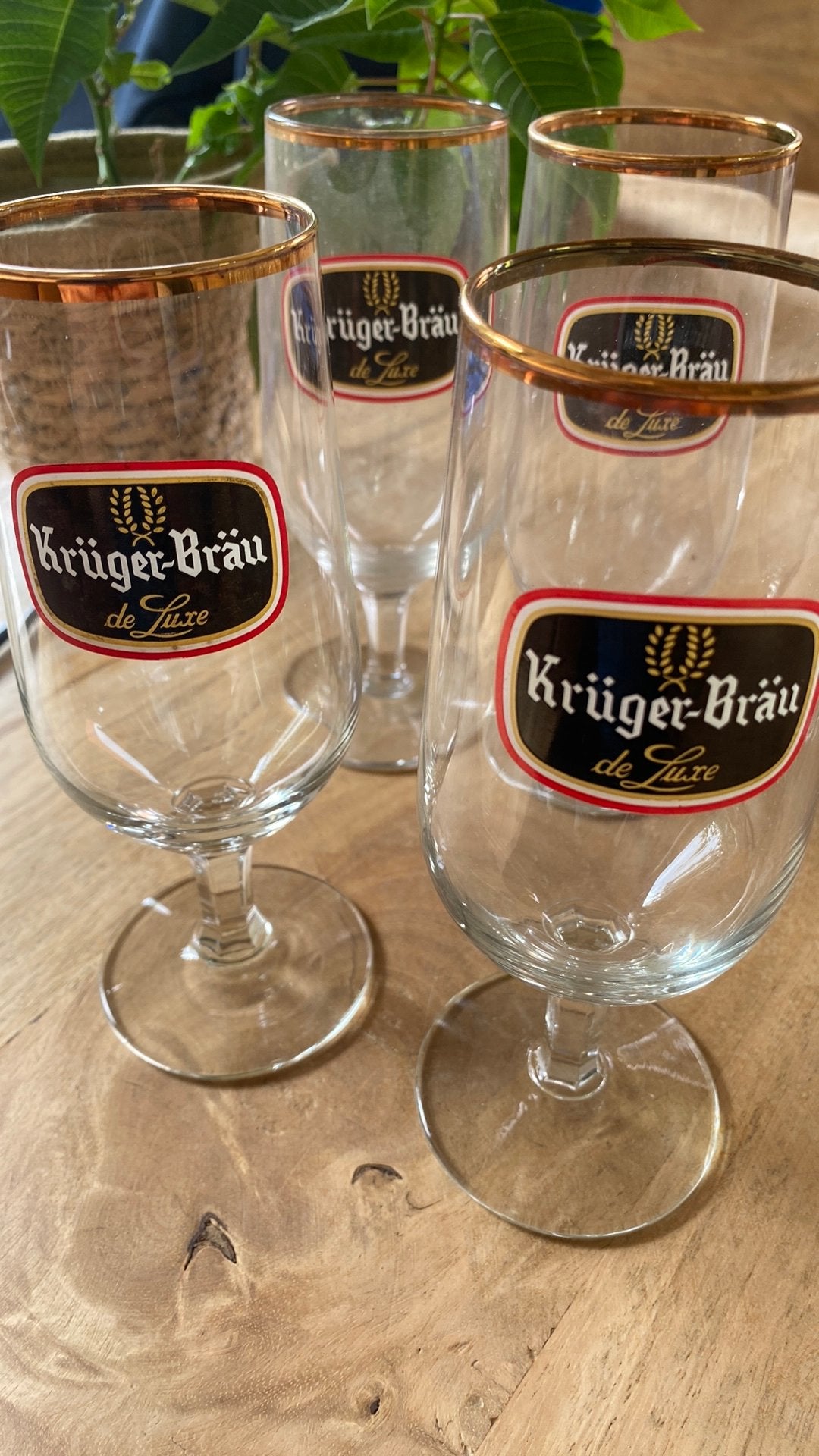 Kruger bierglas 4 stuks, Verzamelen, Glas en Drinkglazen, Ophalen of Verzenden, Zo goed als nieuw, Bierglas