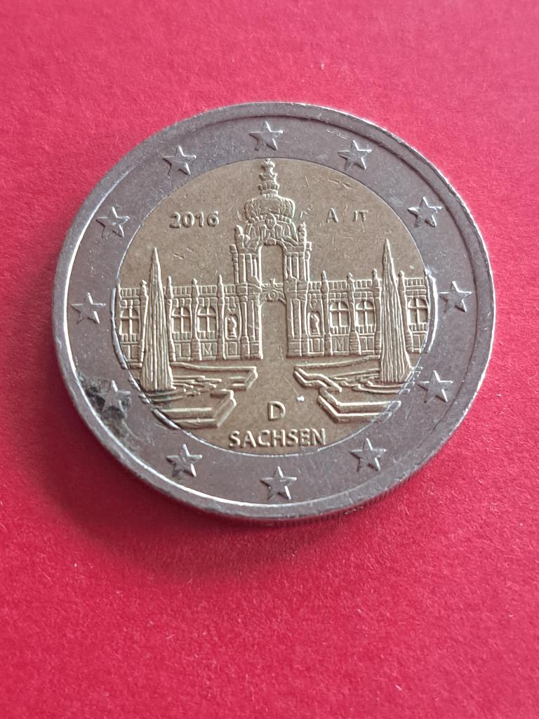2016 A Allemagne 2 euros Sachsen Berlin, Envoi, Allemagne, 2 euros, Monnaie en vrac