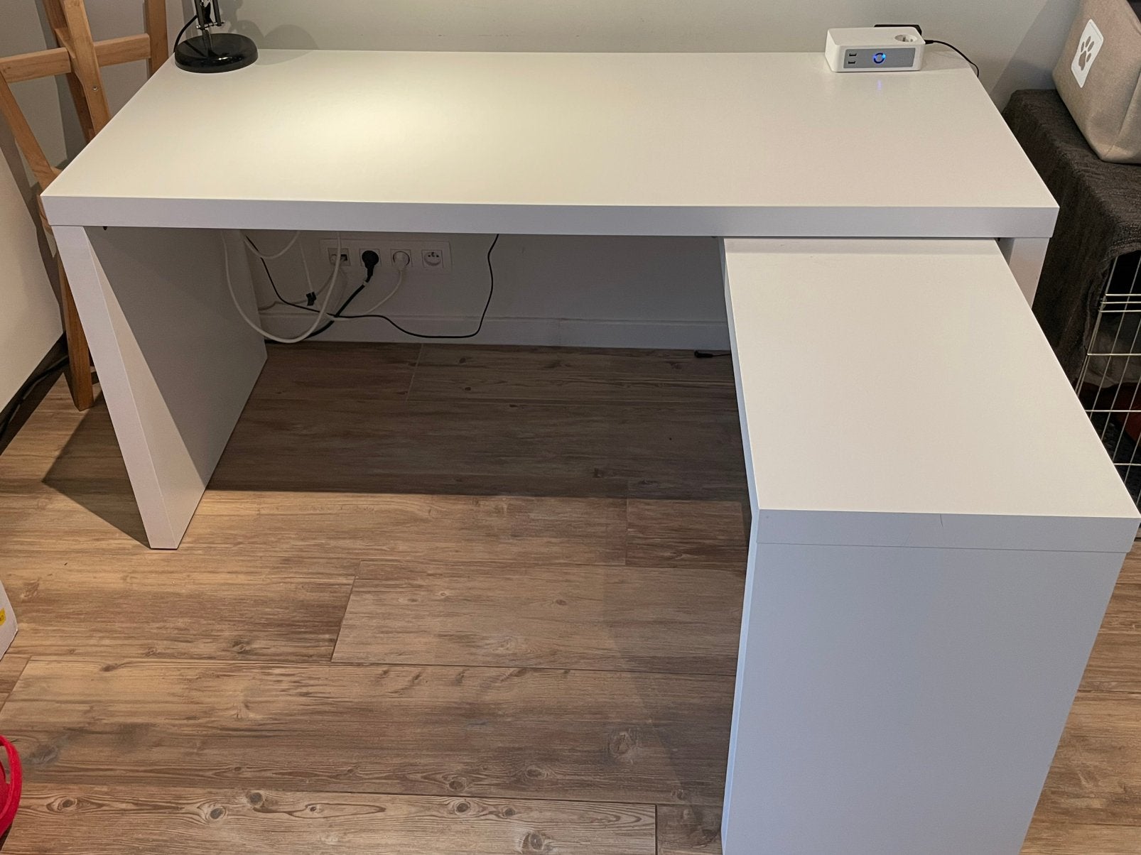 MALM - Bureau met schuifplank en bureaukast, Maison & Meubles, Enlèvement, Comme neuf, IKEA