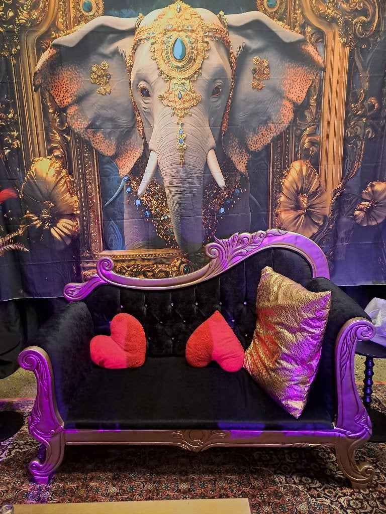Salon exotique inclusief kussens,decordoek olifant., Antiek en Kunst, Ophalen