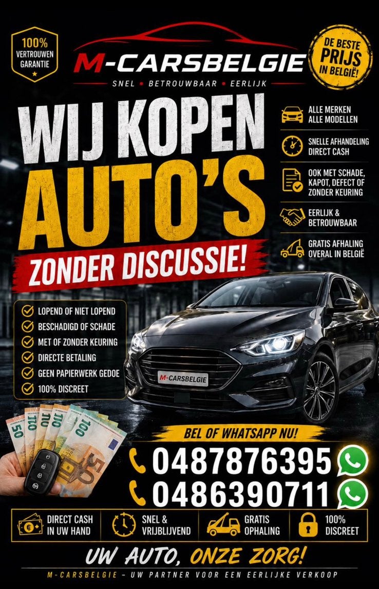 Wij kopen u auto !!!, Tickets & Billets