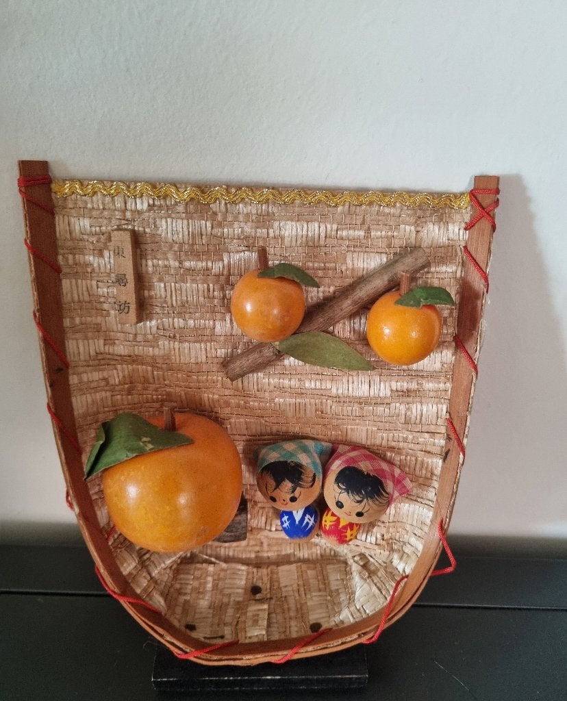 Vintage kokeshi arrangement, Antiek en Kunst, Hout, Ophalen of Verzenden, Geschilderd, 14 cm