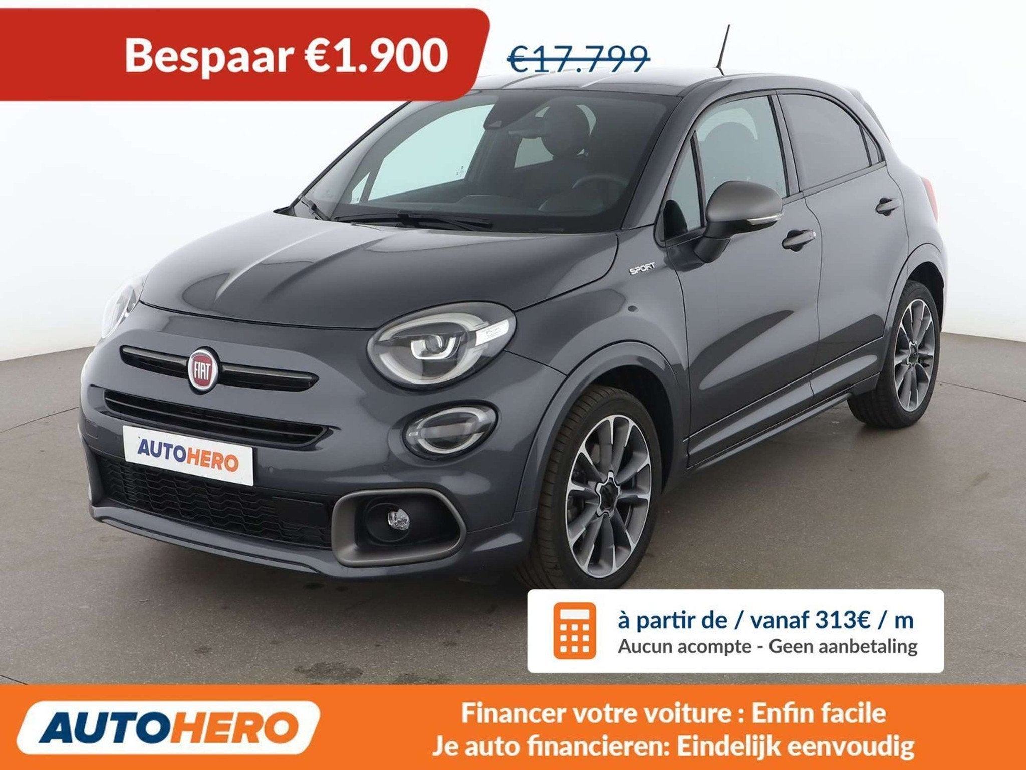 Fiat 500X 1.3 Turbo Sport (bj 2021, automaat), Gebruikt, 149 g/km, 500X, 5 zetels