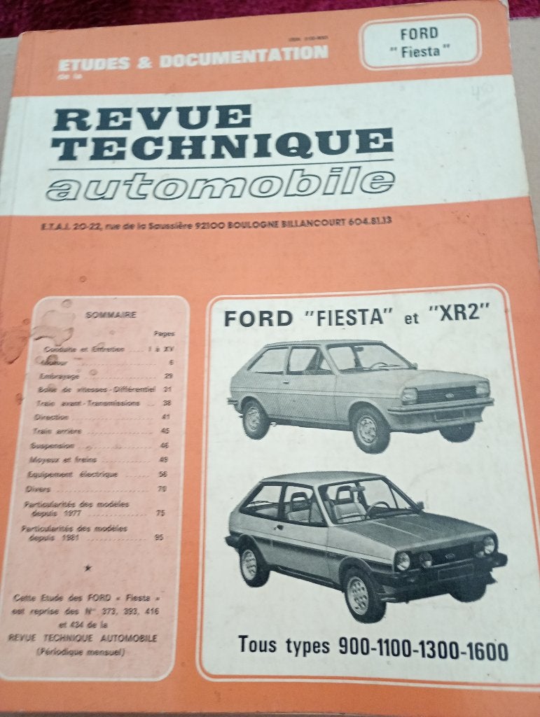 revue technique ford fiesta Mk1 de 1976-1983, Enlèvement ou Envoi