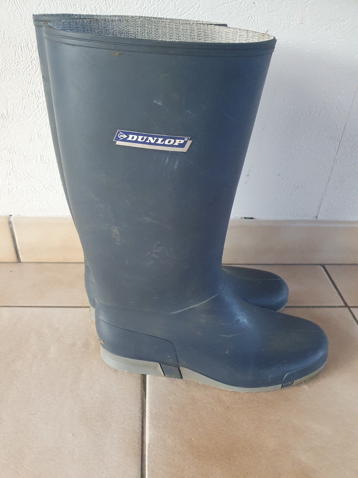 blauwe dunlop rubberen laarzen maat 42, Ophalen, Gebruikt, Laarzen, Dunlop