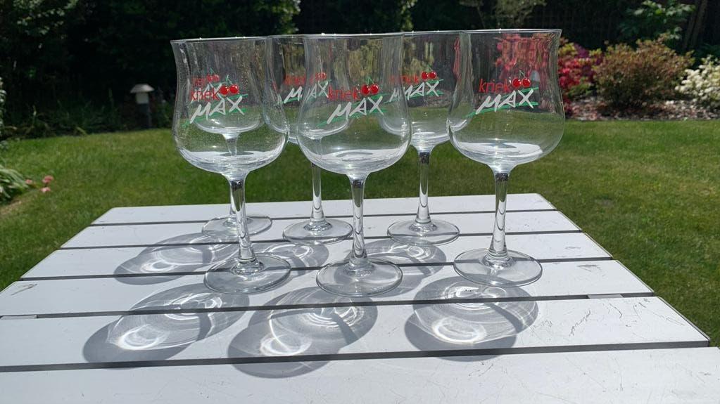 6 kriek max glazen, Ophalen, Zo goed als nieuw