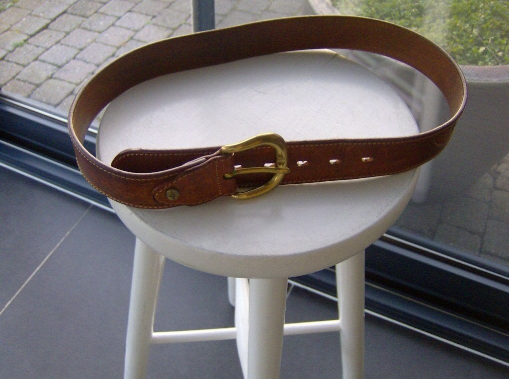 Lederen Herenbroeksriem COLUMBUS - 80 cm - nieuw, Ophalen