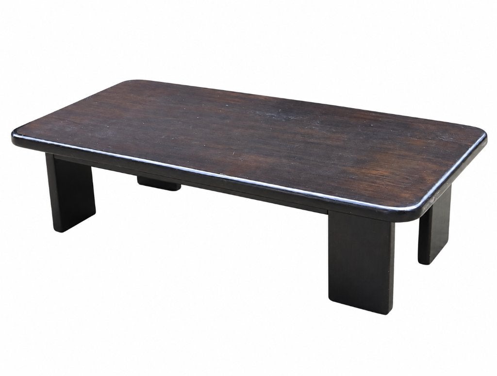 Zwarte brutalist salontafel - Large vintage coffee table, Ophalen