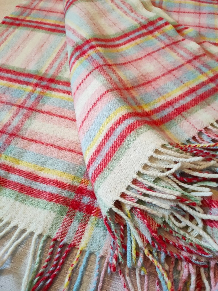 Retro IKEA Rosali Multiruta wollen deken / plaid, 220 cm, Wol, Ophalen of Verzenden, Zo goed als nieuw