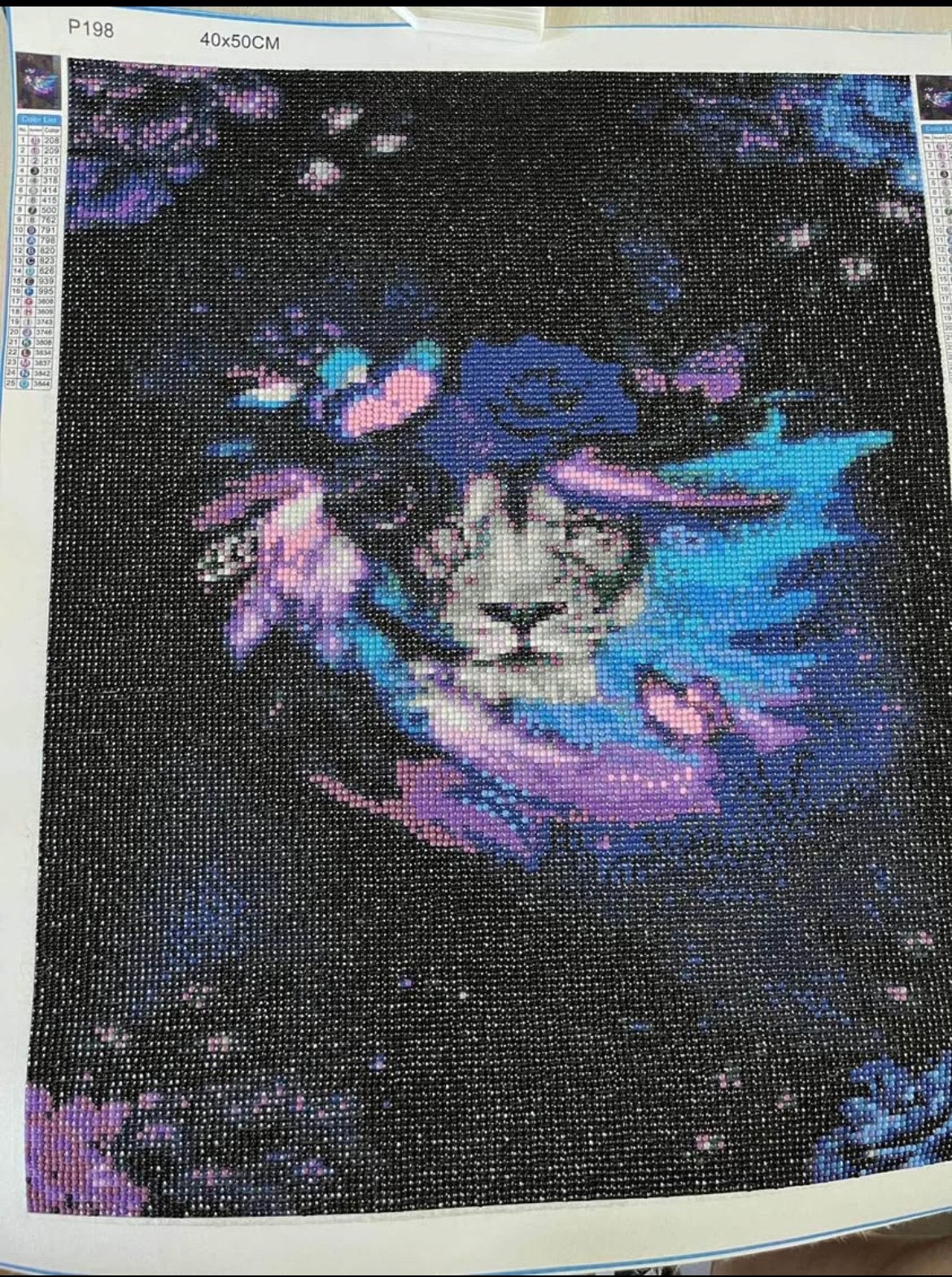 Diamond painting Tigre – 40  50 cm, Moderne, Enlèvement ou Envoi, Bleu