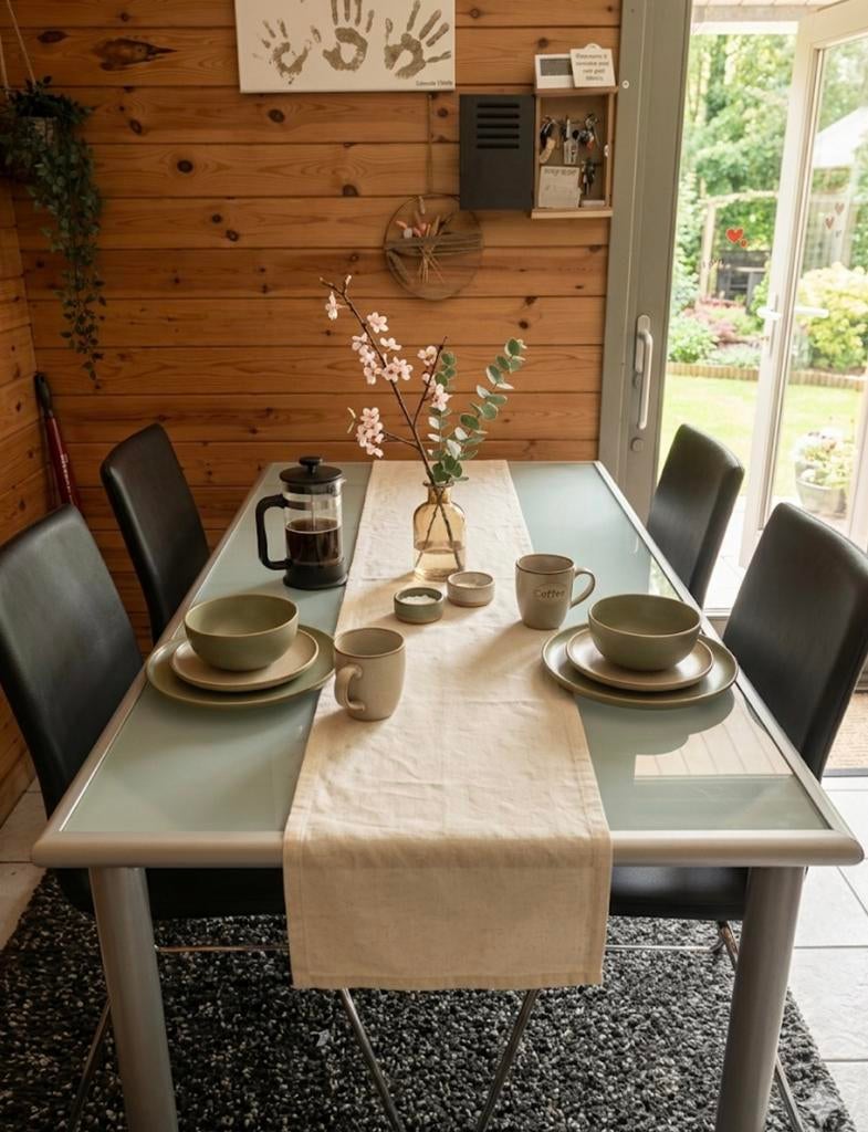 Glazen eettafel, Maison & Meubles, Tables | Tables à manger, Enlèvement, Comme neuf
