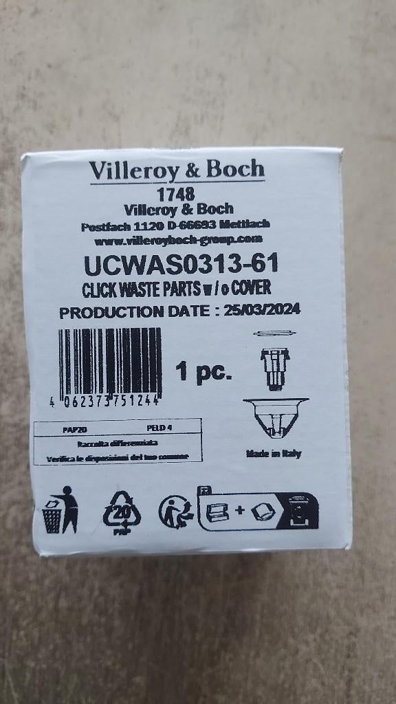 Villeroy & Boch afvoer- en overloopcombinatie bad, Ophalen, Nieuw, Bad