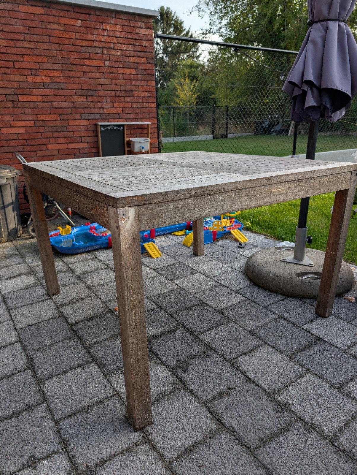 Teak tuintafel vierkant 110x110, Tuin en Terras, Ophalen, Vierkant
