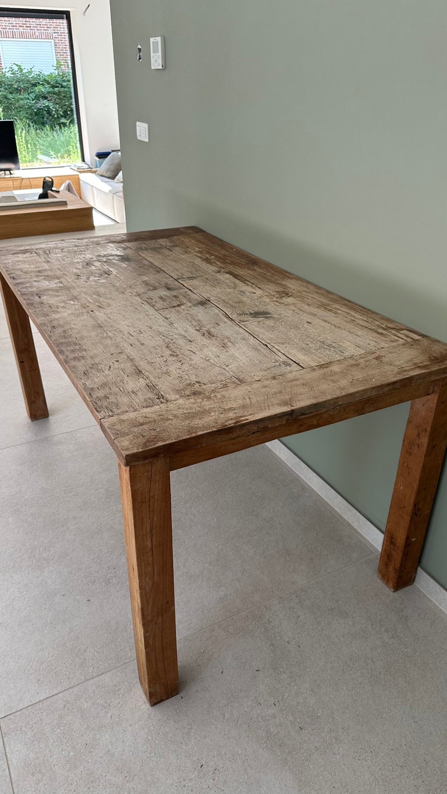 Tafel hout 160cm, Ophalen, Gebruikt, Teakhout, 50 tot 100 cm