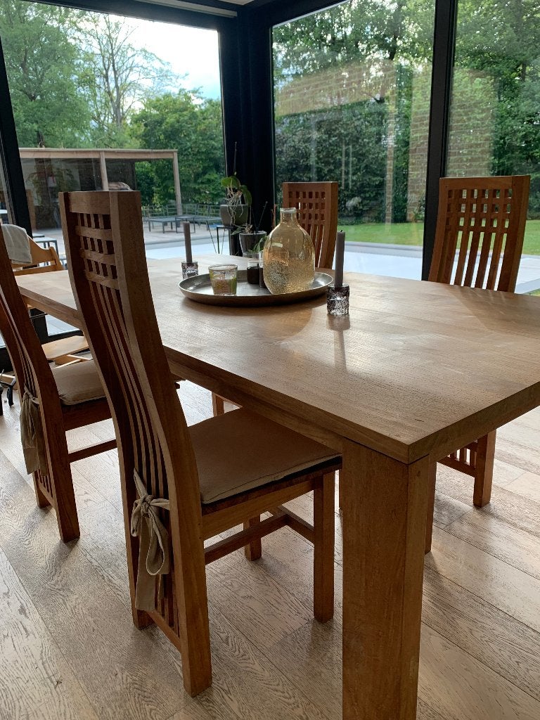 4 chaises intérieur en teck, Huis en Inrichting, Stoelen, Ophalen, Gebruikt, Vier, Teck