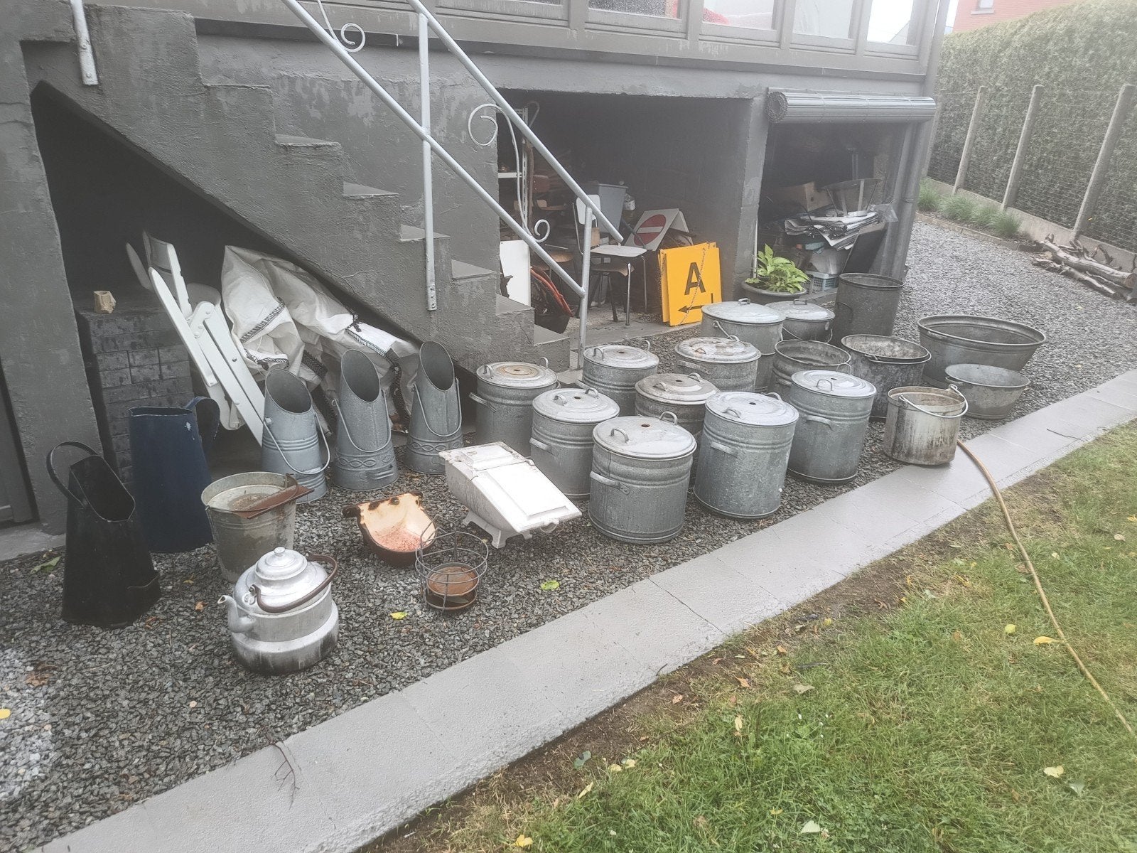 Groot lot zinken voorwerpen / meeste waterdicht, Ophalen