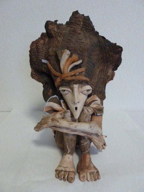 Keramiek/aardewerk beeld-figuur Christien Dutoit, Ophalen, Overige onderwerpen, Handgemaakt, 20 - 50 cm