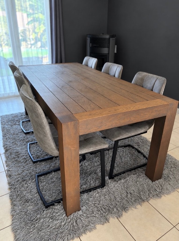 Table en bois massif 90x200, 150 à 200 cm, Cinq personnes ou plus, Comme neuf, Enlèvement