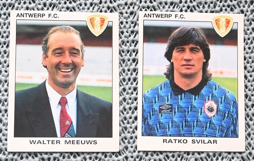 Panini Football 93 / Antwerp FC / 2 stickers, Verzenden, Zo goed als nieuw, Poster, Plaatje of Sticker