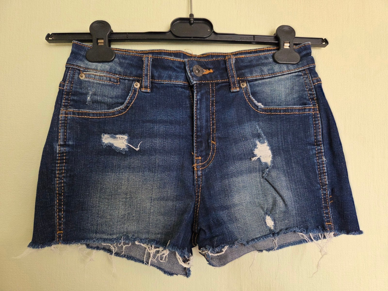 Jeansshort Pull& Bear, donkerblauw , maat 34, Enlèvement ou Envoi, Comme neuf, Taille 34 (XS) ou plus petite, Pull & Bear