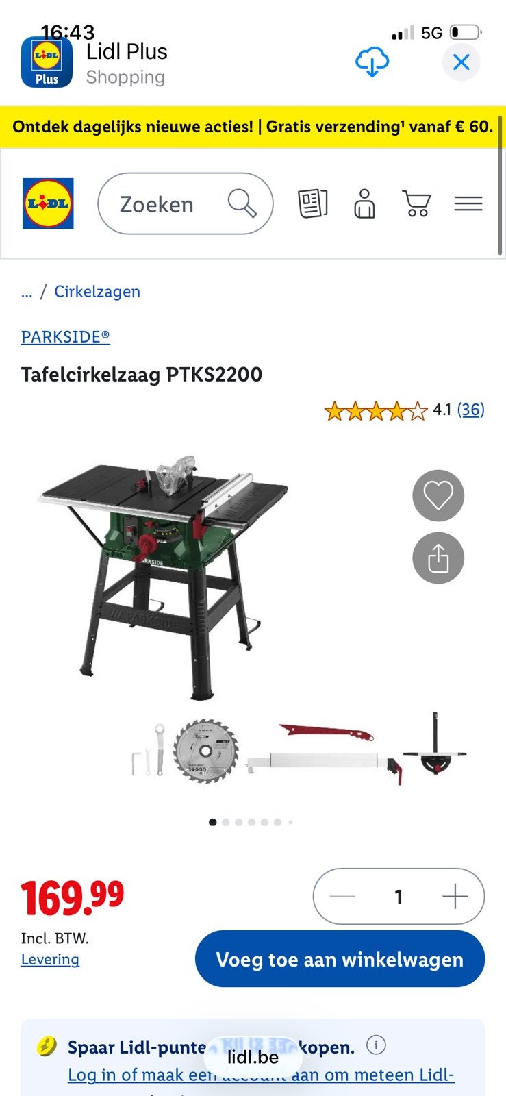 Tafelcirkelzaag Parkside, Bricolage & Construction, Enlèvement, Comme neuf, Scie circulaire