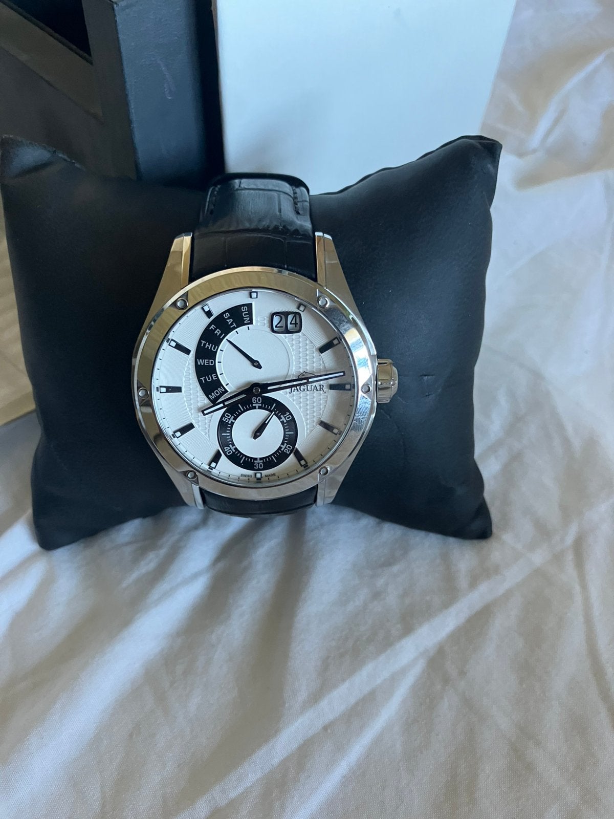 Heren horloge Jaguar, Leer, Polshorloge, Nieuw, Zilver