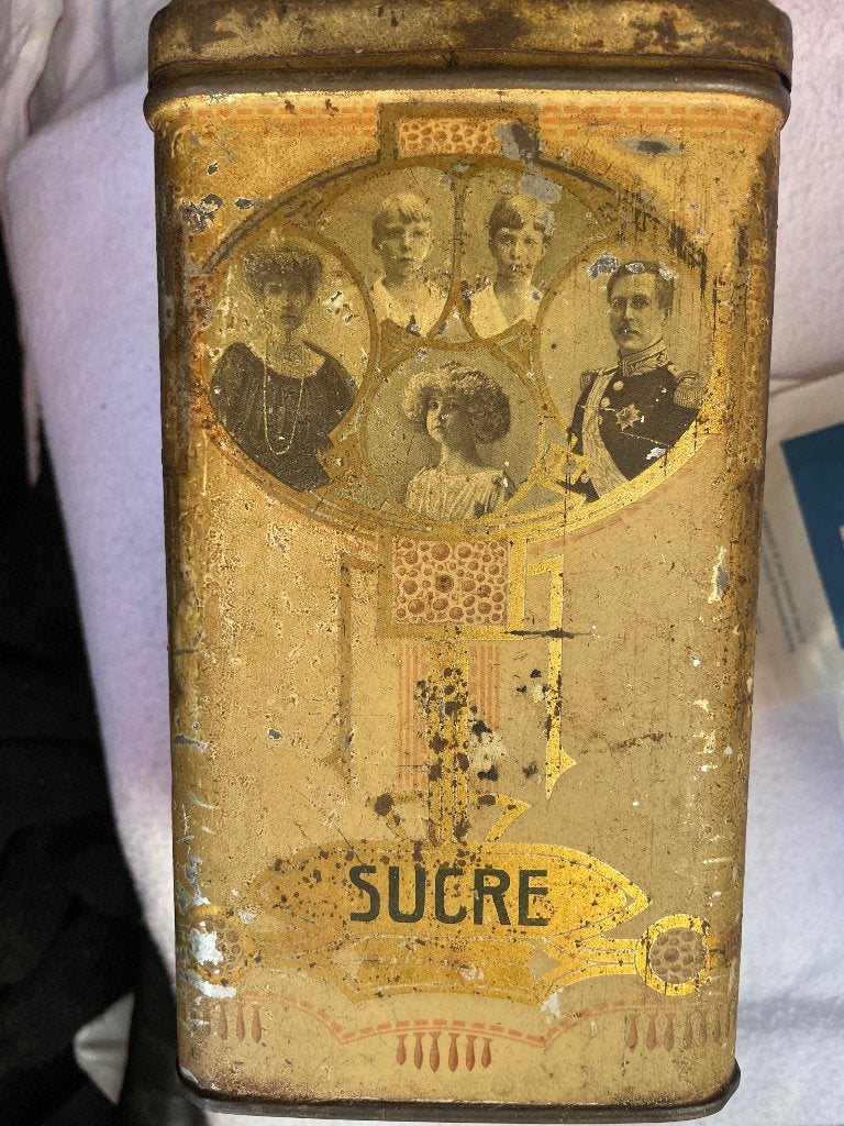 Oud blik koningshuis, Verzamelen, Ophalen of Verzenden, Gebruikt, Suiker, Overige merken
