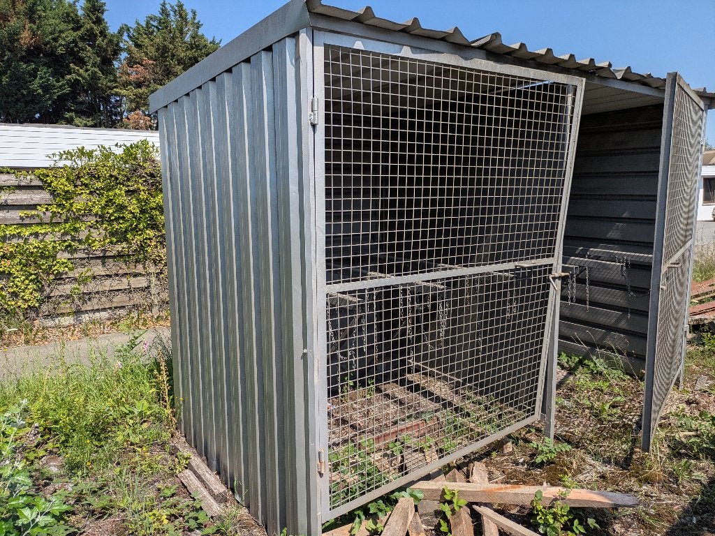 Opslag gasflessen met zijwanden en dak voor 60 flessen, Doe-het-zelf en Bouw, Ophalen, Gebruikt, IJzer