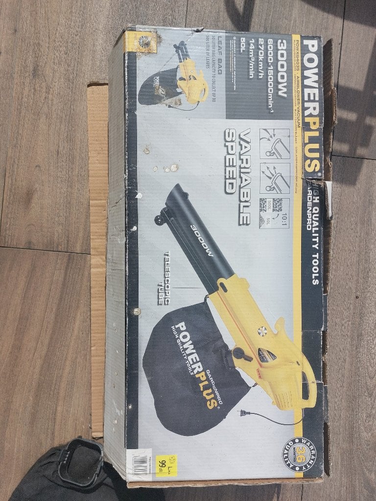 Powerplus bladzuiger/blazer 3000W, Jardin & Terrasse, Électrique, Porté à la main, Enlèvement, Utilisé