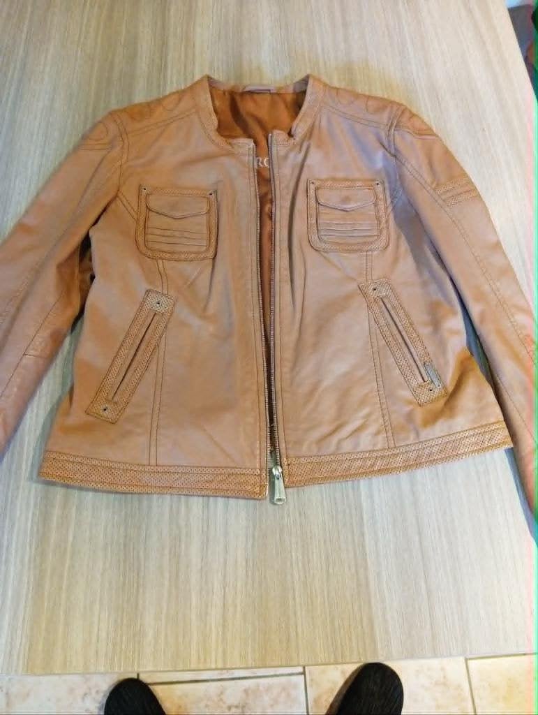 veste en cuir d'agneau, Taille 42/44 (L), Enlèvement ou Envoi, Beige, Comme neuf