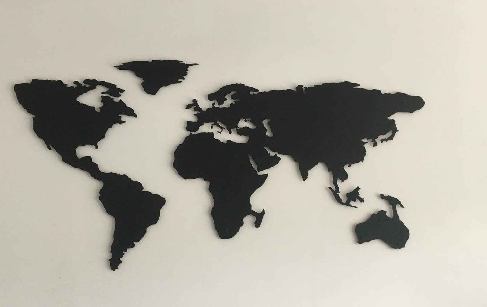 Wereldkaart Zwart metaal, Ophalen, Zo goed als nieuw, Zwart, Metaal