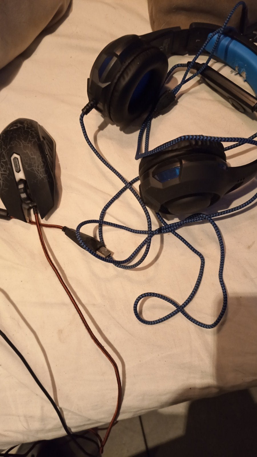 gaming headset en muis, Informatique & Logiciels, Casque gamer, On-ear, Enlèvement, Utilisé