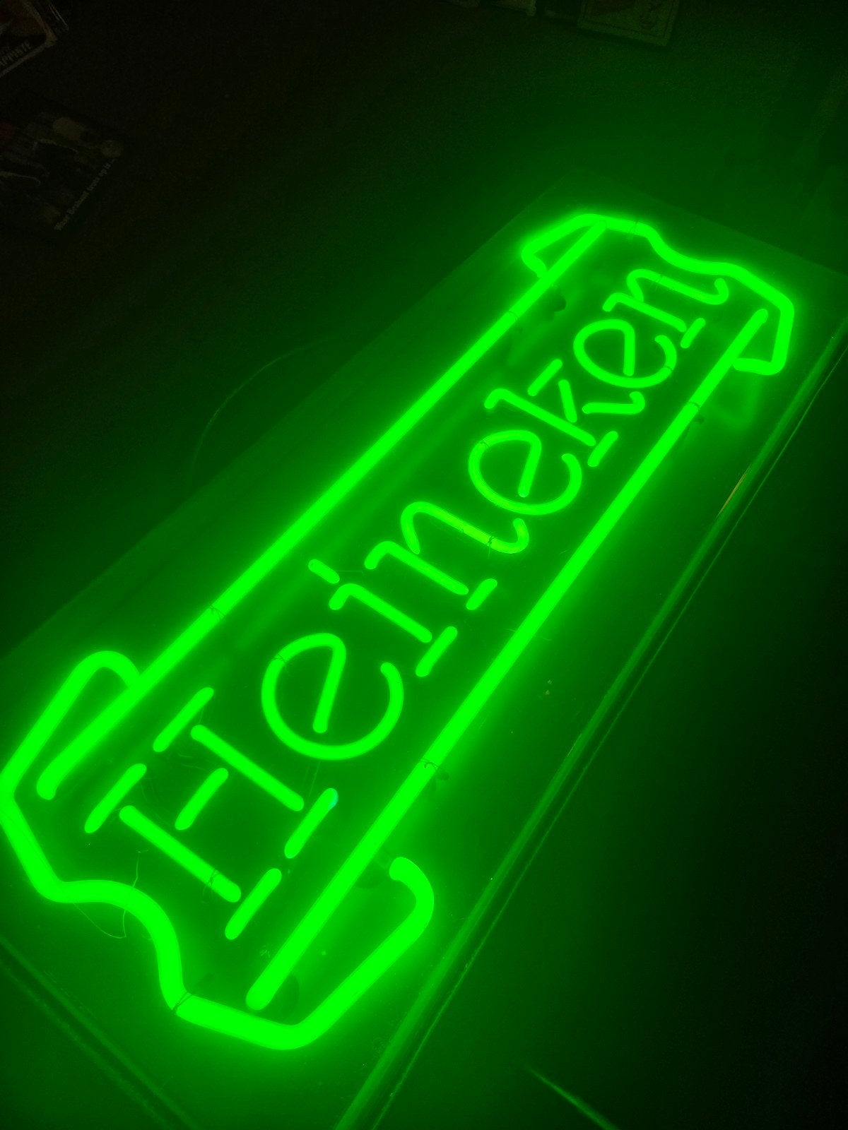Heineken neon lichtreclame, Verzamelen, Ophalen, Zo goed als nieuw, Lichtbak of (neon) lamp