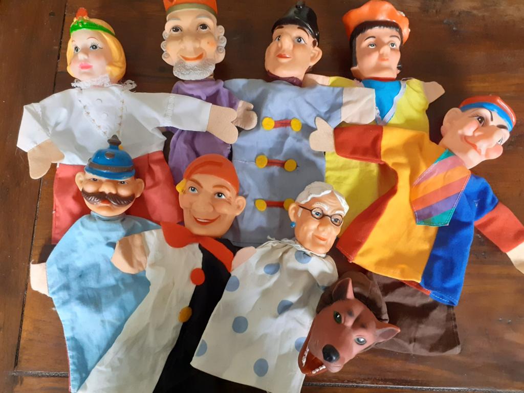 Retro handpoppen poppenkastpoppen ( Q ), Collections, Poupées, Enlèvement ou Envoi