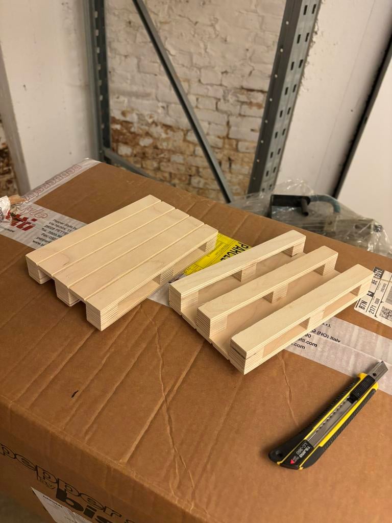 Lot 100x mini palletjes, Doe-het-zelf en Bouw, Ophalen, Zo goed als nieuw