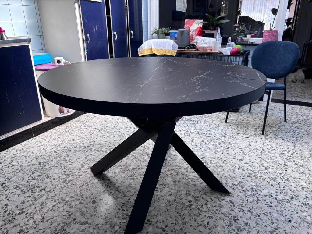 Kave Home Vashti - Uitschuifbare Ronde Eettafel, Huis en Inrichting, Tafels | Eettafels, Ophalen, Gebruikt, Rond
