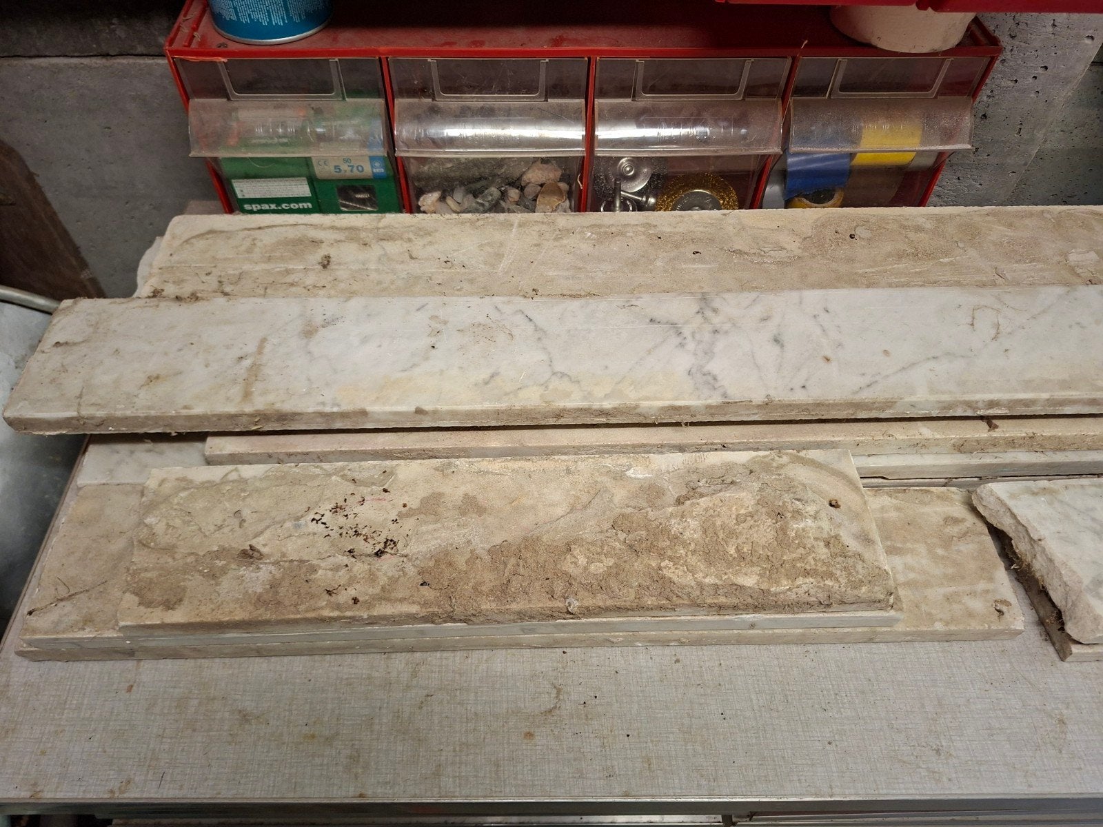 wit marmer plinten meerdere stuks, Doe-het-zelf en Bouw, Ophalen, Gebruikt, Marmer, Overige typen