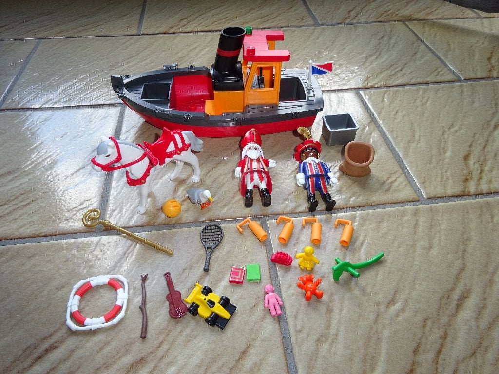 Bateau à vapeur Playmobil avec Saint et Pierre, Enfants & Bébés, Enlèvement ou Envoi, Autres séries, Comme neuf, Bateau