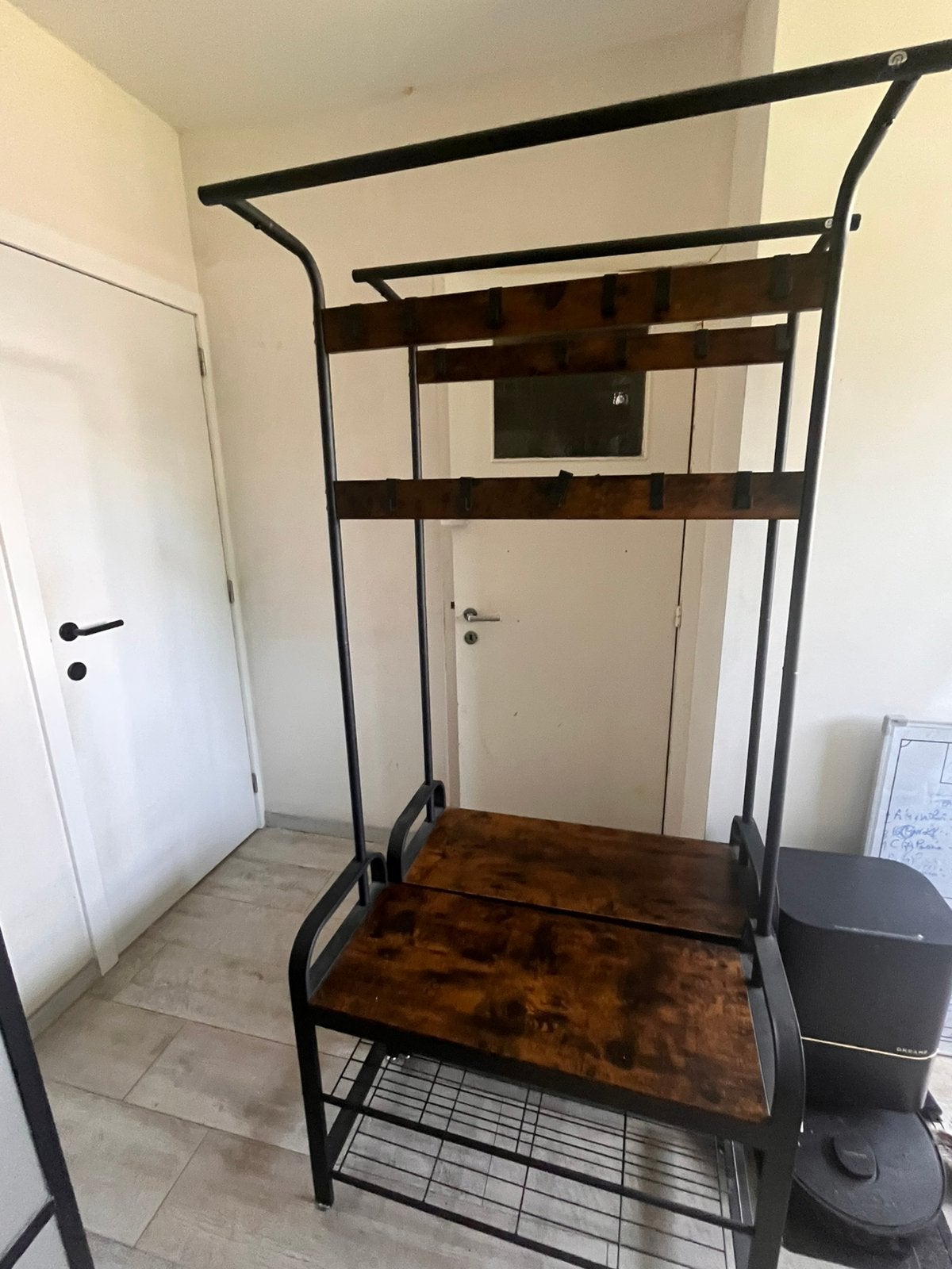 2 Kapstok staand met schoenenrek, Huis en Inrichting, Woonaccessoires | Kapstokken, Ophalen, Zo goed als nieuw, Metaal, Staande kapstok