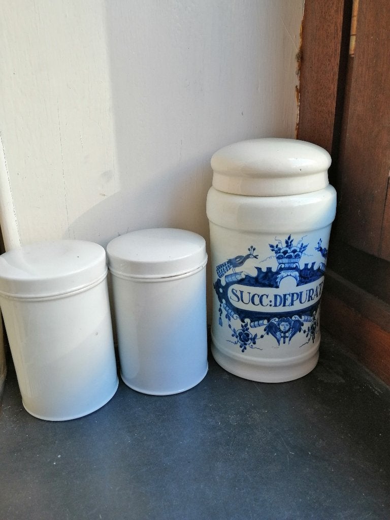 3 porseleinen apothekerspotten, Ophalen of Verzenden
